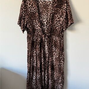 Wild Fable Brown Leopard Midi Cardigan
